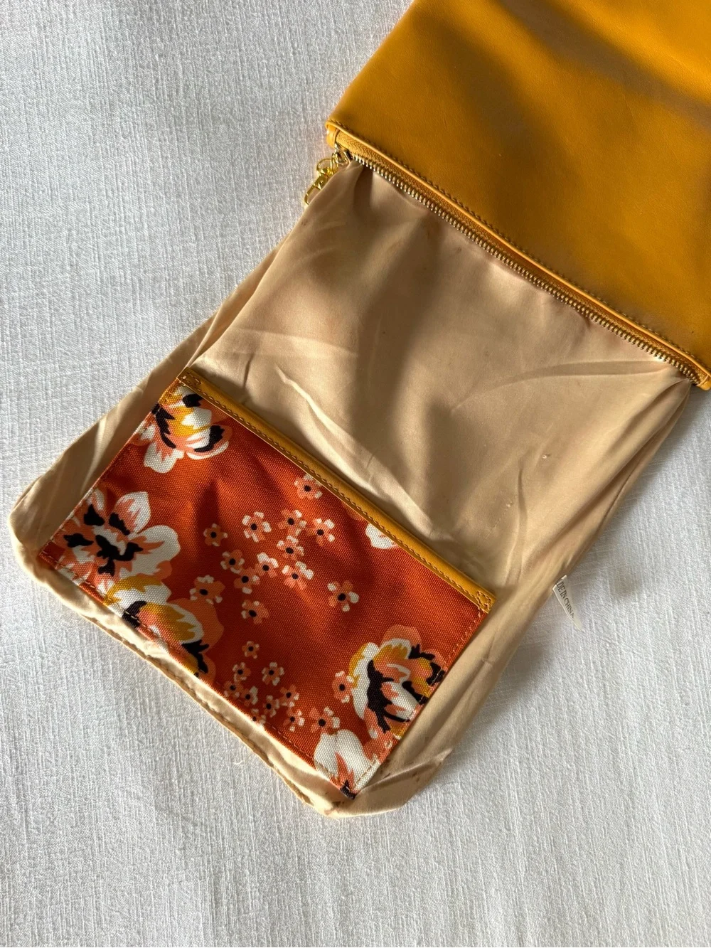 Rachel Pally Orange Floral Reversible Clutch